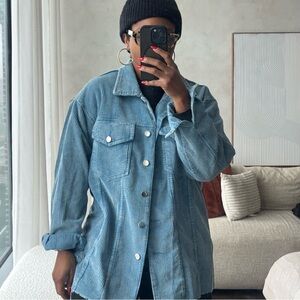 Blue Corduroy Shacket M
